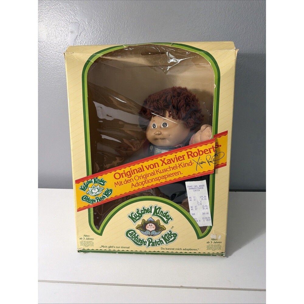 Original JESMAR Von Xavier Roberts Kuschel Kinder Cabbage Patch Doll W/receipt